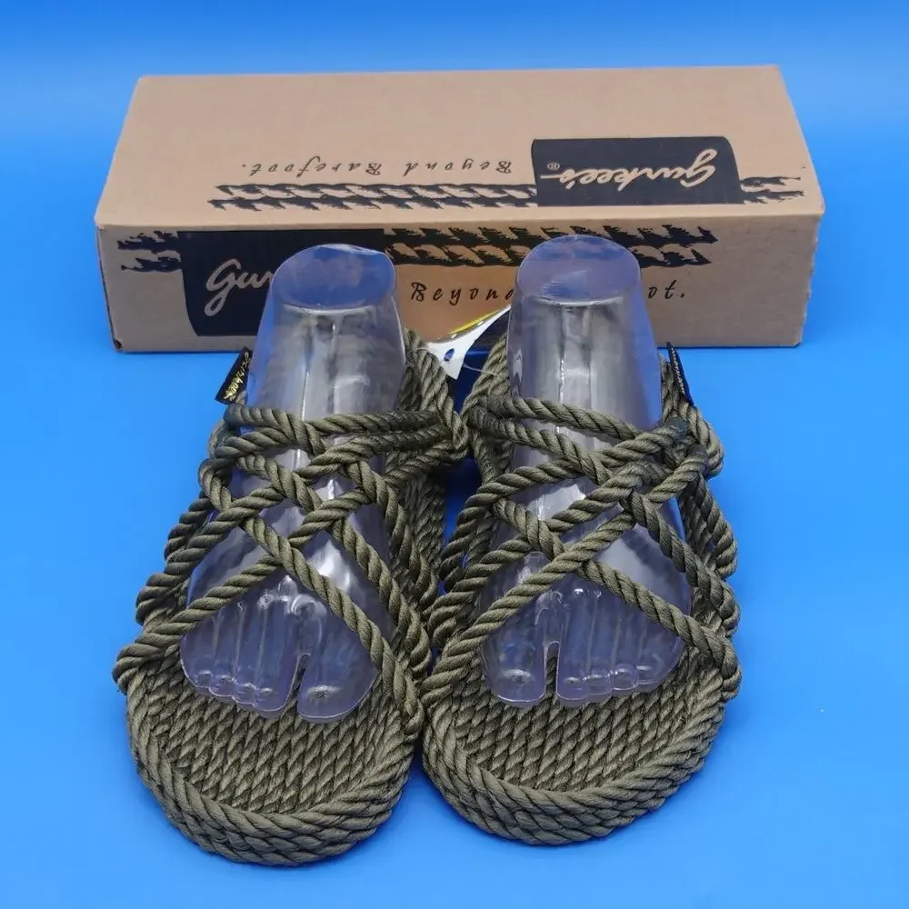 Gurkee’s Neptune Rope Sandals Men’s Size 9 Olive New With Box